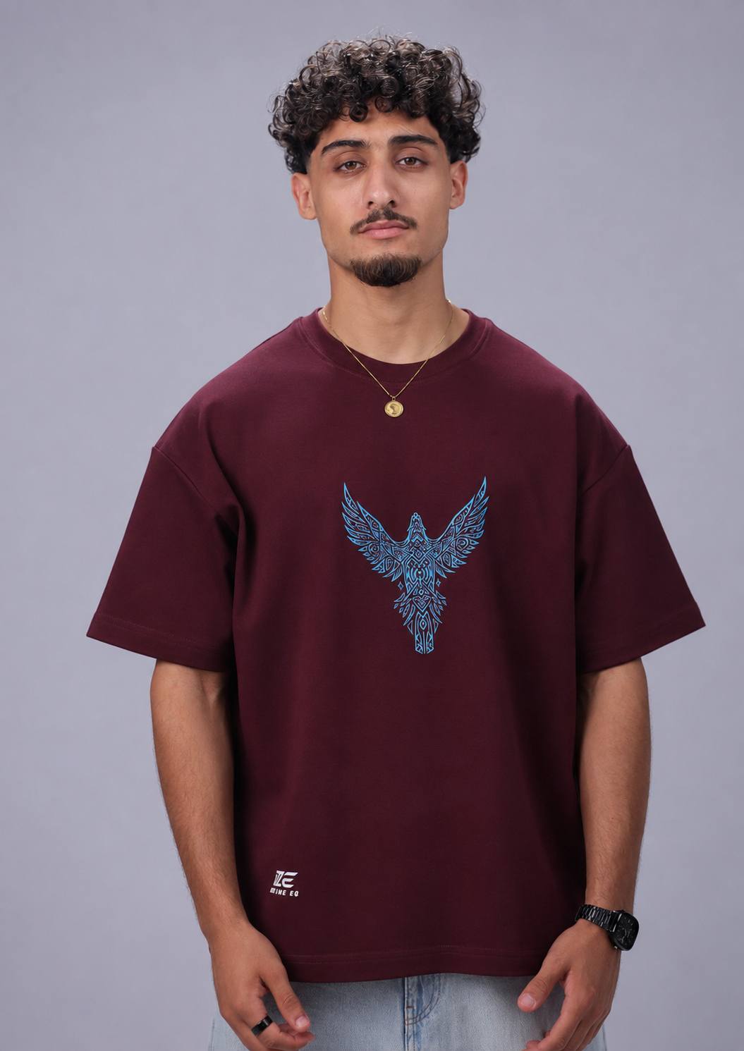 Ashborn oversized cotton T-shirt with front and back graphic design